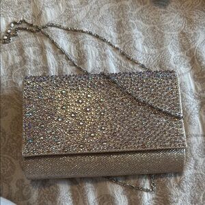 SHEIN Sparkling Silver Rhinestone Clutch